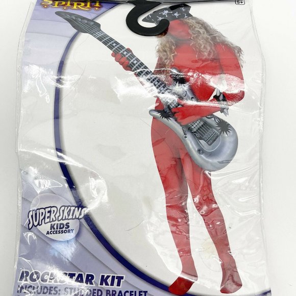 Spirit Halloween Child Unisex Super Skins Costume Rockstar Kit Guitar Bracelet - Picture 5 of 8